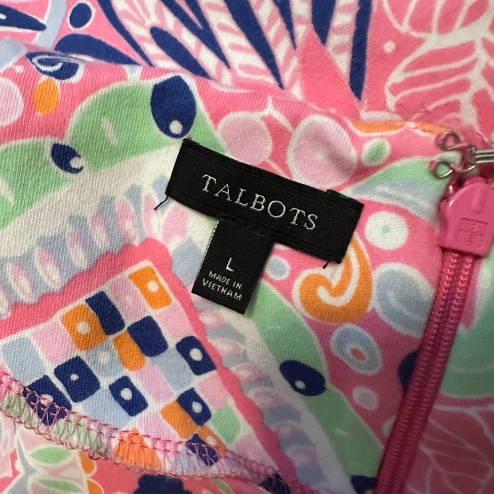 Talbots Edie Fit & Flare Dress Paisley Floral Print Size L - Picture 4 of 5
